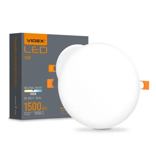 LED светильник безрамочный круглый VIDEX VLE-DLFR-154 15W 4000K 220V LED светильник безрамочный круглый VIDEX VLE-DLFR-154 15W 4000K 220V