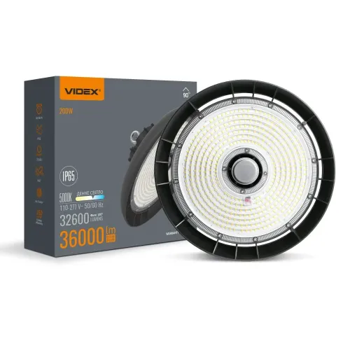 LED світильник висотний ХайБей VIDEX 200W 5000K 36000Lm Чорний LED світильник висотний ХайБей VIDEX 200W 5000K 36000Lm Чорний