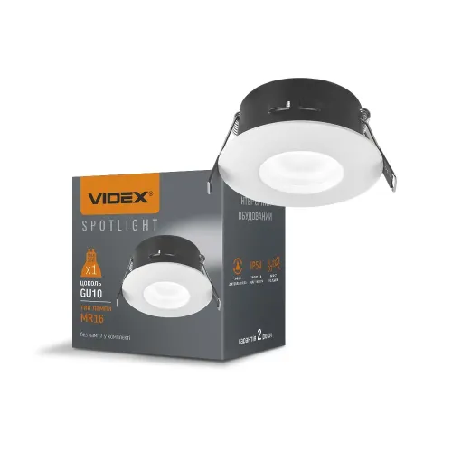 Светильник VIDEX под лампу GU10 врезной Круглый Белый IP54 VL-SPF10R-W Светильник VIDEX под лампу GU10 врезной Круглый Белый IP54 VL-SPF10R-W