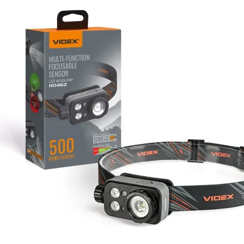 Налобний світлодіодний ліхтарик VIDEX VLF-H046Z 500Lm 5000K Налобний світлодіодний ліхтарик VIDEX VLF-H046Z 500Lm 5000K