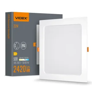 LED світильник Back вбудований квадрат VIDEX 22W 5000K LED світильник Back вбудований квадрат VIDEX 22W 5000K