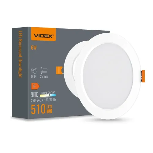 LED светильник Back встроенный круглый VIDEX 6W 5000K LED светильник Back встроенный круглый VIDEX 6W 5000K