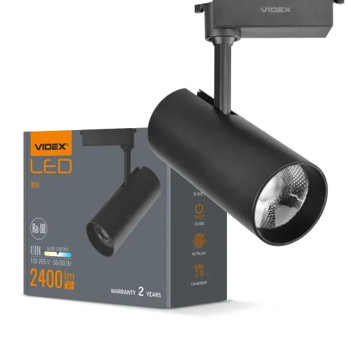 LED світильник трековий VIDEX 30W 4100K чорний LED світильник трековий VIDEX 30W 4100K чорний