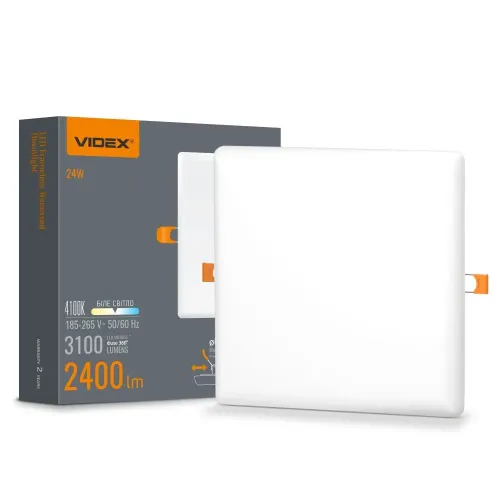 LED светильник безрамочный квадратный VIDEX 24W 4100K LED светильник безрамочный квадратный VIDEX 24W 4100K