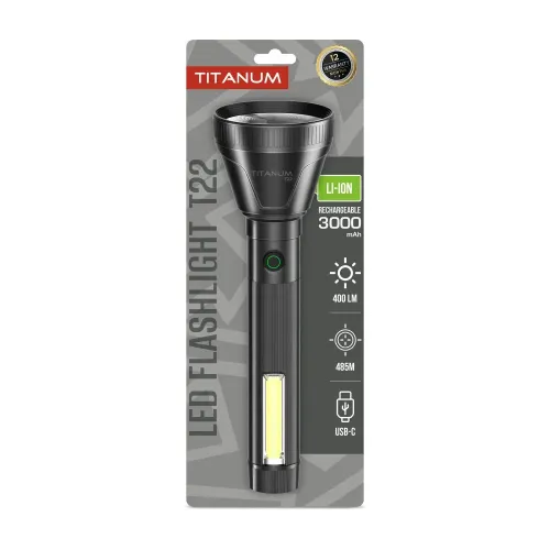 Портативний світлодіодний ліхтар TITANUM TLF-T22 400Lm Black Портативний світлодіодний ліхтар TITANUM TLF-T22 400Lm Black