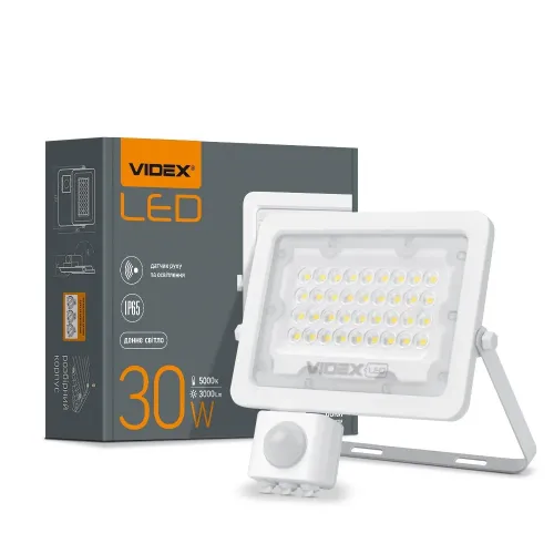 LED прожектор VIDEX F2e 30W 5000K с датчиком движения и освещенности LED прожектор VIDEX F2e 30W 5000K с датчиком движения и освещенности