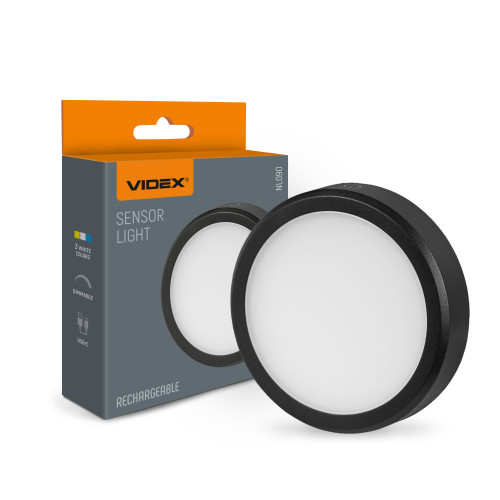 LED Світильник акумуляторний з датчиком руху VIDEX VL-NL090B Black LED Світильник акумуляторний з датчиком руху VIDEX VL-NL090B Black