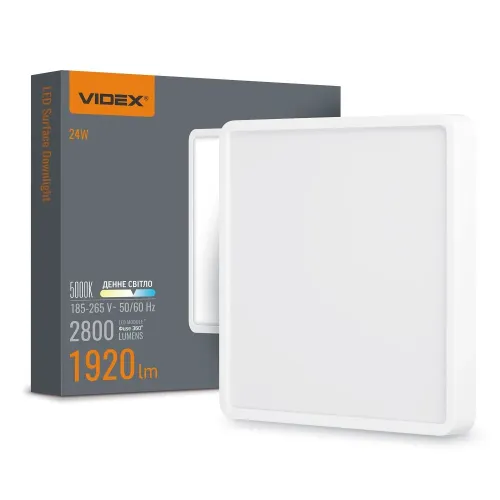 LED Светильник накладной квадрат VIDEX 24W 5000K White LED Светильник накладной квадрат VIDEX 24W 5000K White