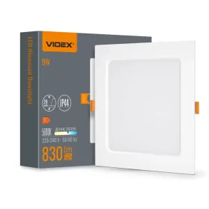 LED світильник Back вбудований квадрат VIDEX 9W 5000K LED світильник Back вбудований квадрат VIDEX 9W 5000K