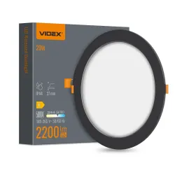 LED світильник Back вбудований круглий VIDEX 20W 5000K Black LED світильник Back вбудований круглий VIDEX 20W 5000K Black