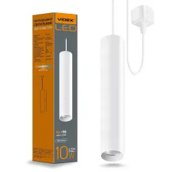 LED світильник підвісний трековий VIDEX 10W 4100K білий LED світильник підвісний трековий VIDEX 10W 4100K білий