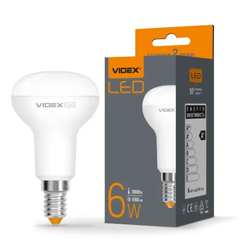LED лампа VIDEX R50e 6W E14 3000K LED лампа VIDEX R50e 6W E14 3000K