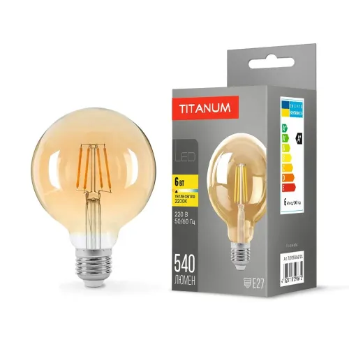 LED лампа TITANUM Filament G95 6W E27 2200K бронза LED лампа TITANUM Filament G95 6W E27 2200K бронза