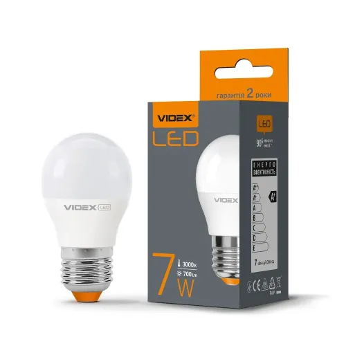 LED лампа VIDEX G45e 7W E27 3000K LED лампа VIDEX G45e 7W E27 3000K