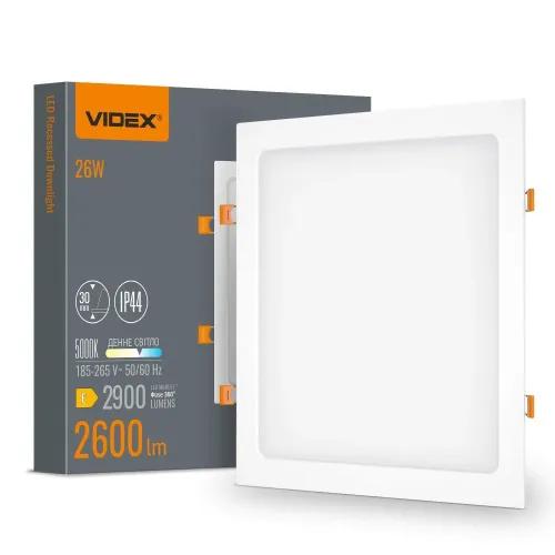 LED світильник Back вбудований квадратний VIDEX 26W 5000K LED світильник Back вбудований квадратний VIDEX 26W 5000K