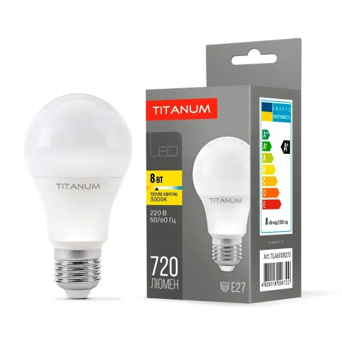LED лампа TITANUM A60 8W E27 3000K LED лампа TITANUM A60 8W E27 3000K