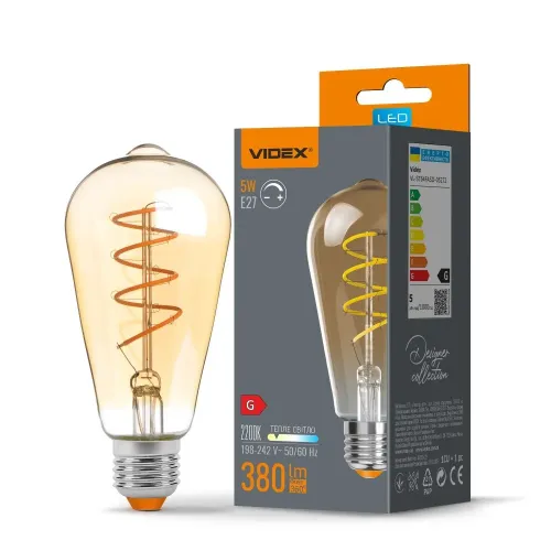 LED лампа VIDEX Filament ST64FASD 5W E27 2200K димерная бронза LED лампа VIDEX Filament ST64FASD 5W E27 2200K димерная бронза