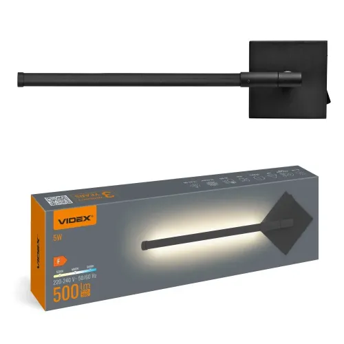 LED светильник настенный VIDEX WL041 5W 3000-4000-6000K Black LED светильник настенный VIDEX WL041 5W 3000-4000-6000K Black