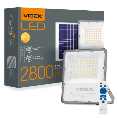 LED прожектор автономний VIDEX 2800Lm 5000K LED прожектор автономний VIDEX 2800Lm 5000K
