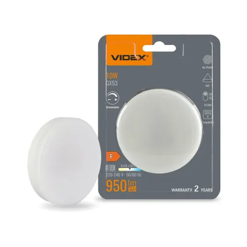 LED лампа VIDEX GX53D 10W 4100K 220V димерная LED лампа VIDEX GX53D 10W 4100K 220V димерная