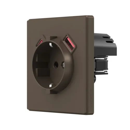 Розетка одинарная с заземлением USB-A+C 20W мокко VIDEX NOTA (VF-NT-SK1GUC-BR) Розетка одинарная с заземлением USB-A+C 20W мокко VIDEX NOTA (VF-NT-SK1GUC-BR)