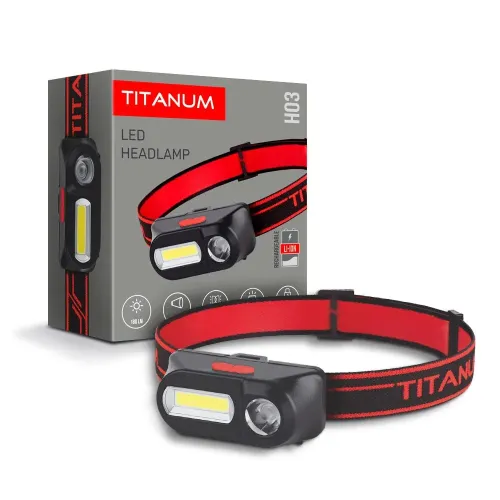 Налобний світлодіодний ліхтарик TITANUM TLF-H03 180Lm 6500K Налобний світлодіодний ліхтарик TITANUM TLF-H03 180Lm 6500K