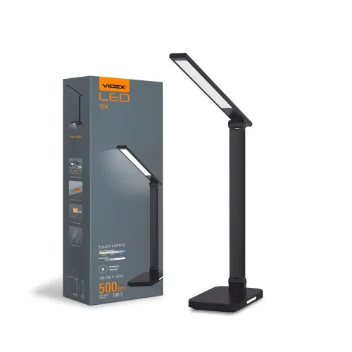 LED лампа настільна з бездротовою зарядкою VIDEX VL-TF17B 18W 1800-6500K LED лампа настільна з бездротовою зарядкою VIDEX VL-TF17B 18W 1800-6500K