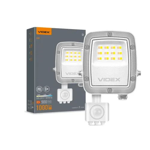 LED прожектор VIDEX F5 10W 3000-5000-6500K з датчиком руху 230V White (VL-F5-010CW-S) LED прожектор VIDEX F5 10W 3000-5000-6500K з датчиком руху 230V White (VL-F5-010CW-S)