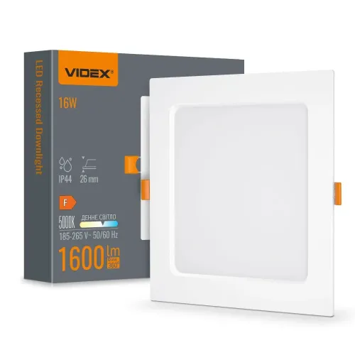 LED світильник Back вбудований квадрат VIDEX 16W 5000K LED світильник Back вбудований квадрат VIDEX 16W 5000K