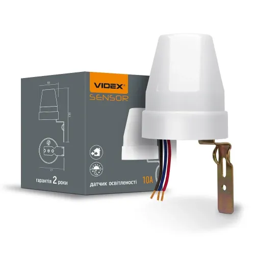 Датчик освещенности VIDEX VL-SN02 10A 220V фотометрический Датчик освещенности VIDEX VL-SN02 10A 220V фотометрический