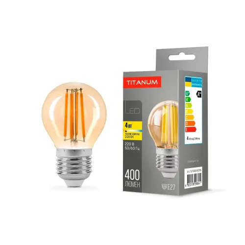 LED лампа TITANUM Filament G45 4W E27 2200K бронза LED лампа TITANUM Filament G45 4W E27 2200K бронза