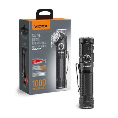 Портативний світлодіодний ліхтарик VIDEX VLF-A232R 1000Lm 5000K Портативний світлодіодний ліхтарик VIDEX VLF-A232R 1000Lm 5000K