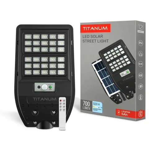 LED светильник солнечный IP54 TITANUM 700Lm 5000K Сенсорный LED светильник солнечный IP54 TITANUM 700Lm 5000K Сенсорный