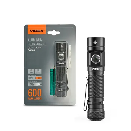 Портативный светодиодный фонарик VIDEX VLF-A352 600Lm 5000K Портативный светодиодный фонарик VIDEX VLF-A352 600Lm 5000K
