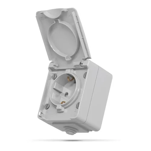 IP65 Розетка внешняя одинарная с заземлением серая VIDEX BINERA IP65 Розетка внешняя одинарная с заземлением серая VIDEX BINERA