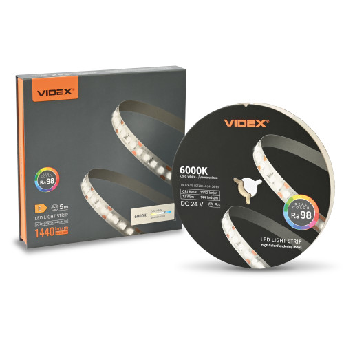 LED лента VIDEX DC24V 60W 5M 6000K Ra98 IP20 (VL-LST28144-24126-B5) LED лента VIDEX DC24V 60W 5M 6000K Ra98 IP20 (VL-LST28144-24126-B5)