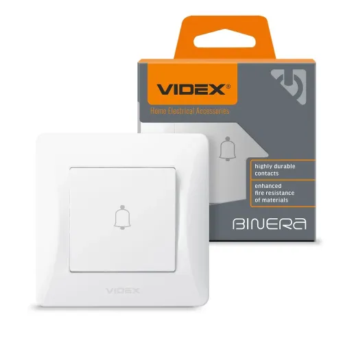 Кнопка звонка белая VIDEX BINERA Кнопка звонка белая VIDEX BINERA