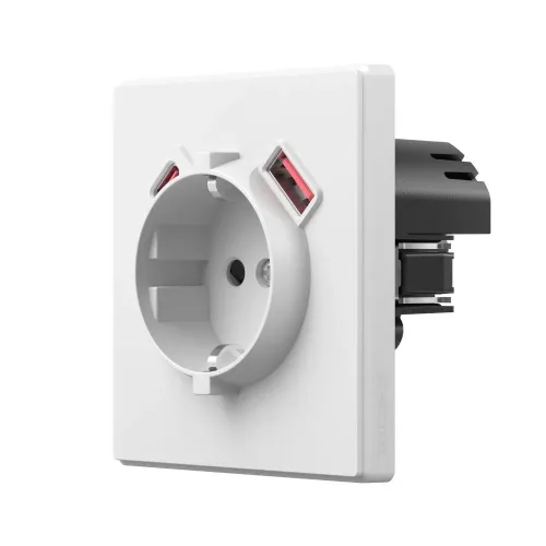 Розетка одинарна із заземленням USB-A+C 20W біла матова VIDEX NOTA (VF-NT-SK1GUC-WH) Розетка одинарна із заземленням USB-A+C 20W біла матова VIDEX NOTA (VF-NT-SK1GUC-WH)