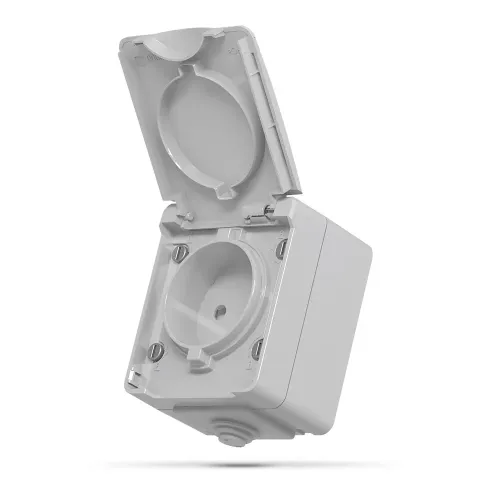 IP65 Розетка зовнішня одинарна сіра VIDEX BINERA IP65 Розетка зовнішня одинарна сіра VIDEX BINERA