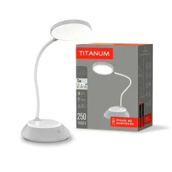 LED лампа настольная с аккумулятором TITANUM TLTF-022G 7W 3000-6500K USB серая LED лампа настольная с аккумулятором TITANUM TLTF-022G 7W 3000-6500K USB серая