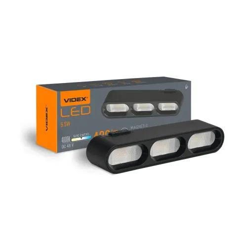 Светильник МАГНИТНЫЙ трековый VIDEX LD13B 5.5W 4000K 48V Black Светильник МАГНИТНЫЙ трековый VIDEX LD13B 5.5W 4000K 48V Black