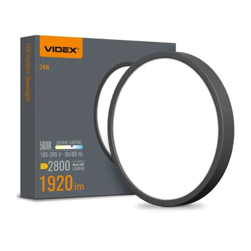 LED Светильник круглый накладной VIDEX 24W 5000K Black LED Светильник круглый накладной VIDEX 24W 5000K Black