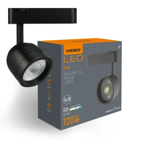 Світильник МАГНІТНИЙ трековий VIDEX LA76B 8.5W 4000K 48V Black Світильник МАГНІТНИЙ трековий VIDEX LA76B 8.5W 4000K 48V Black