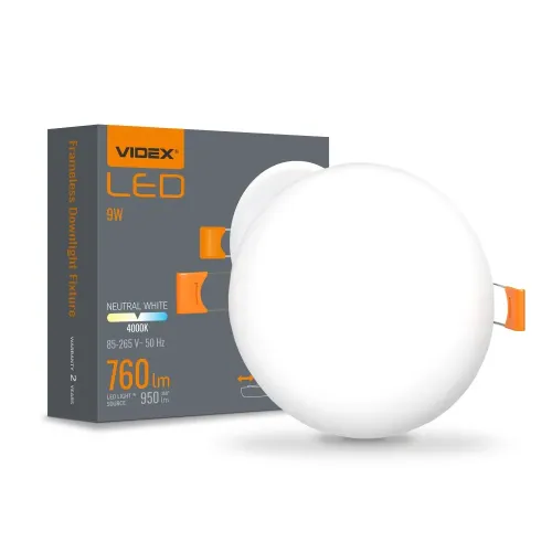 LED светильник безрамочный круглый VIDEX VLE-DLFR-094 9W 4000K 220V LED светильник безрамочный круглый VIDEX VLE-DLFR-094 9W 4000K 220V