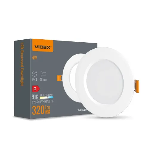 LED світильник Back вбудований круглий VIDEX 4W 5000K LED світильник Back вбудований круглий VIDEX 4W 5000K