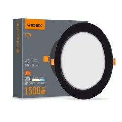 LED світильник Back вбудований круглий VIDEX 15W 5000K Black LED світильник Back вбудований круглий VIDEX 15W 5000K Black