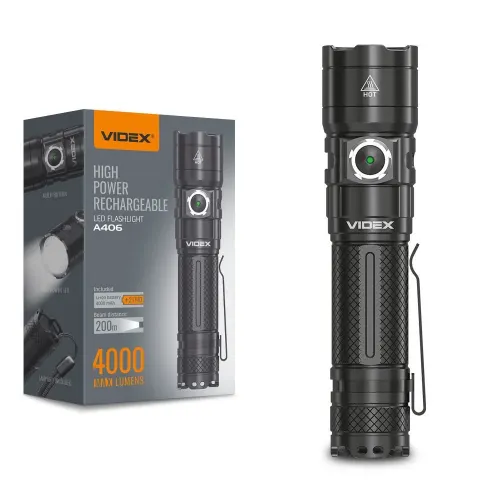 Портативний світлодіодний ліхтарик VIDEX VLF-A406 4000Lm 6500K Портативний світлодіодний ліхтарик VIDEX VLF-A406 4000Lm 6500K
