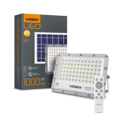 LED прожектор автономний VIDEX 1000LM 5000K 3.2V LED прожектор автономний VIDEX 1000LM 5000K 3.2V