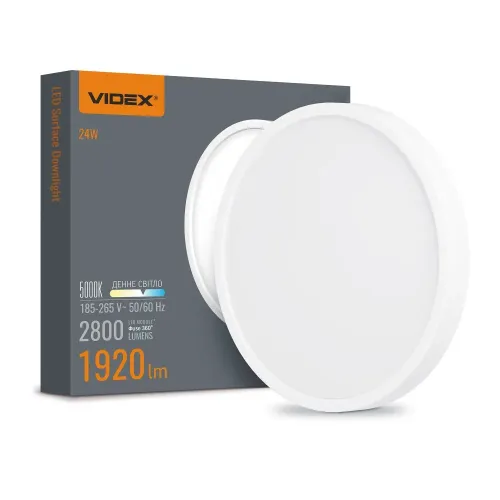 LED Светильник круглый накладной VIDEX 24W 5000K White LED Светильник круглый накладной VIDEX 24W 5000K White