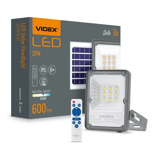 LED прожектор автономний VIDEX 600Lm 5000K Сенсорний (VLE-FSO-205-S) LED прожектор автономний VIDEX 600Lm 5000K Сенсорний (VLE-FSO-205-S)